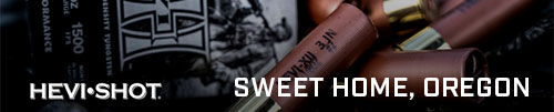 HEVI-Shot logo and ammunition; Sweet Home, Oregon