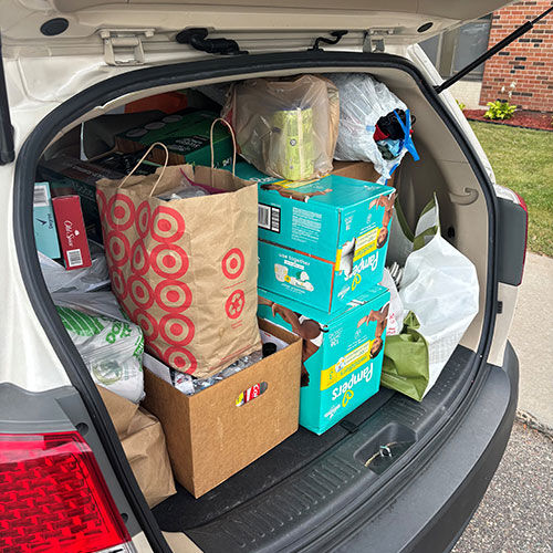 Truck packed with essentials for the youth